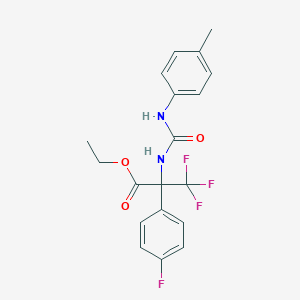 molecular formula C19H18F4N2O3 B11478954 ethyl 3,3,3-trifluoro-2-(4-fluorophenyl)-N-[(4-methylphenyl)carbamoyl]alaninate 