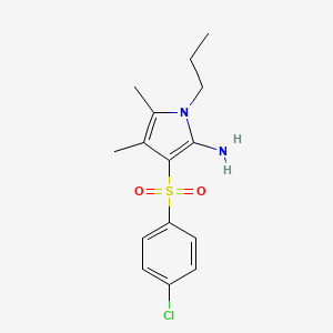 molecular formula C15H19ClN2O2S B11478959 3-[(4-chlorophenyl)sulfonyl]-4,5-dimethyl-1-propyl-1H-pyrrol-2-amine 