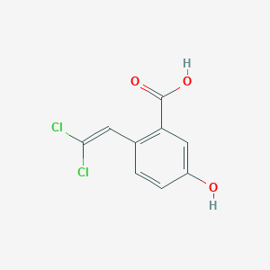 molecular formula C9H6Cl2O3 B11478960 2-(2,2-Dichlorovinyl)-5-hydroxybenzoic acid 