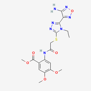 methyl 2-[({[5-(4-amino-1,2,5-oxadiazol-3-yl)-4-ethyl-4H-1,2,4-triazol-3-yl]sulfanyl}acetyl)amino]-4,5-dimethoxybenzoate