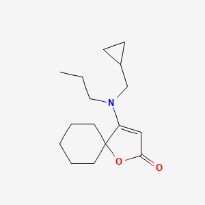 molecular formula C16H25NO2 B11478996 4-[(Cyclopropylmethyl)(propyl)amino]-1-oxaspiro[4.5]dec-3-en-2-one 