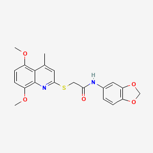 N-(1,3-benzodioxol-5-yl)-2-[(5,8-dimethoxy-4-methylquinolin-2-yl)sulfanyl]acetamide