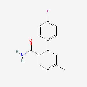 molecular formula C14H16FNO B11479012 6-(4-Fluorophenyl)-4-methylcyclohex-3-ene-1-carboxamide 