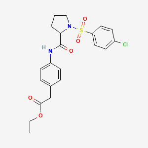 Ethyl [4-({1-[(4-chlorophenyl)sulfonyl]prolyl}amino)phenyl]acetate