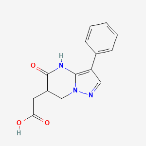 molecular formula C14H13N3O3 B11479096 (5-Oxo-3-phenyl-4,5,6,7-tetrahydropyrazolo[1,5-a]pyrimidin-6-yl)acetic acid 