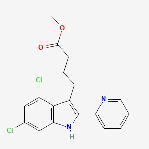 molecular formula C18H16Cl2N2O2 B11479128 methyl 4-[4,6-dichloro-2-(pyridin-2-yl)-1H-indol-3-yl]butanoate 