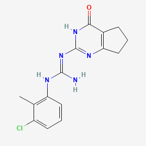 molecular formula C15H16ClN5O B11479131 1-(3-chloro-2-methylphenyl)-3-(4-oxo-4,5,6,7-tetrahydro-3H-cyclopenta[d]pyrimidin-2-yl)guanidine 