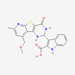 3-[13-(methoxymethyl)-11-methyl-6-oxo-8-thia-3,5,10-triazatricyclo[7.4.0.02,7]trideca-1(13),2(7),9,11-tetraen-4-yl]-1H-indole-2-carboxylic acid