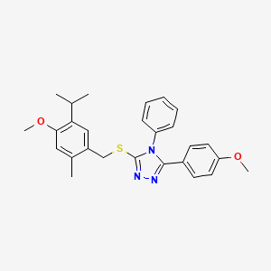 3-{[4-methoxy-2-methyl-5-(propan-2-yl)benzyl]sulfanyl}-5-(4-methoxyphenyl)-4-phenyl-4H-1,2,4-triazole