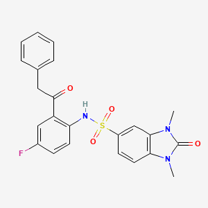 N-[4-fluoro-2-(phenylacetyl)phenyl]-1,3-dimethyl-2-oxo-2,3-dihydro-1H-benzimidazole-5-sulfonamide