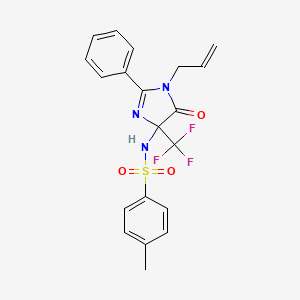 4-methyl-N-[5-oxo-2-phenyl-1-(prop-2-en-1-yl)-4-(trifluoromethyl)-4,5-dihydro-1H-imidazol-4-yl]benzenesulfonamide