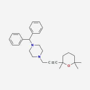 molecular formula C28H36N2O B11479163 1-(diphenylmethyl)-4-[3-(2,6,6-trimethyltetrahydro-2H-pyran-2-yl)prop-2-yn-1-yl]piperazine 