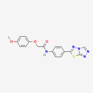 2-(4-methoxyphenoxy)-N-[4-([1,2,4]triazolo[3,4-b][1,3,4]thiadiazol-6-yl)phenyl]acetamide