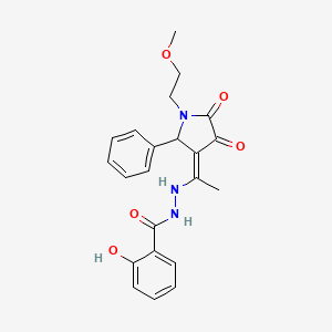 2-hydroxy-N'-{(1E)-1-[1-(2-methoxyethyl)-4,5-dioxo-2-phenylpyrrolidin-3-ylidene]ethyl}benzohydrazide