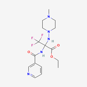 ethyl 3,3,3-trifluoro-2-[(4-methylpiperazin-1-yl)amino]-N-(pyridin-3-ylcarbonyl)alaninate