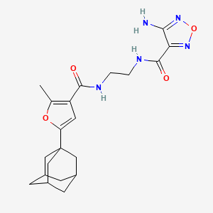 molecular formula C21H27N5O4 B11479241 N-(2-{[5-(1-adamantyl)-2-methyl-3-furoyl]amino}ethyl)-4-amino-1,2,5-oxadiazole-3-carboxamide 