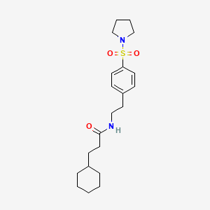 3-cyclohexyl-N-{2-[4-(pyrrolidin-1-ylsulfonyl)phenyl]ethyl}propanamide