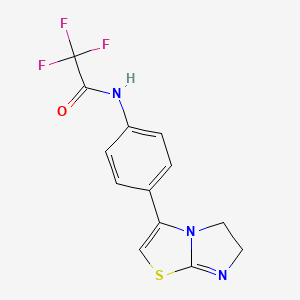 molecular formula C13H10F3N3OS B11479257 N-[4-(5,6-dihydroimidazo[2,1-b][1,3]thiazol-3-yl)phenyl]-2,2,2-trifluoroacetamide 