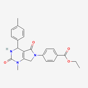 ethyl 4-[1-methyl-4-(4-methylphenyl)-2,5-dioxo-1,2,3,4,5,7-hexahydro-6H-pyrrolo[3,4-d]pyrimidin-6-yl]benzoate