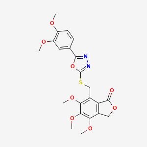 7-({[5-(3,4-dimethoxyphenyl)-1,3,4-oxadiazol-2-yl]sulfanyl}methyl)-4,5,6-trimethoxy-2-benzofuran-1(3H)-one