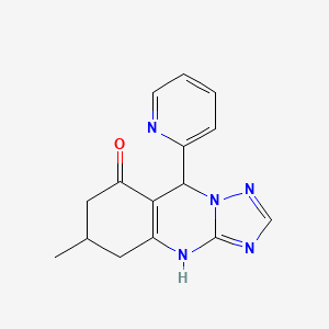 6-methyl-9-(pyridin-2-yl)-5,6,7,9-tetrahydro[1,2,4]triazolo[5,1-b]quinazolin-8(4H)-one