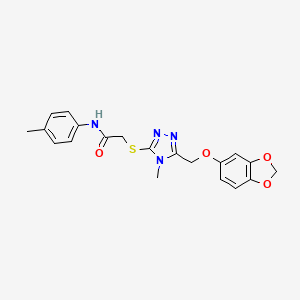 2-({5-[(1,3-benzodioxol-5-yloxy)methyl]-4-methyl-4H-1,2,4-triazol-3-yl}sulfanyl)-N-(4-methylphenyl)acetamide