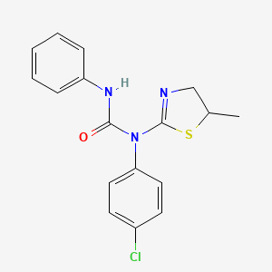 molecular formula C17H16ClN3OS B11479340 1-(4-Chlorophenyl)-1-(5-methyl-4,5-dihydro-1,3-thiazol-2-yl)-3-phenylurea 