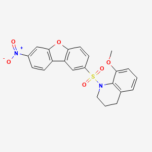 molecular formula C22H18N2O6S B11479377 8-Methoxy-1-[(7-nitrodibenzo[b,d]furan-2-yl)sulfonyl]-1,2,3,4-tetrahydroquinoline 