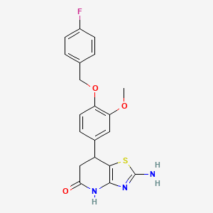 molecular formula C20H18FN3O3S B11479391 2-amino-7-{4-[(4-fluorobenzyl)oxy]-3-methoxyphenyl}-6,7-dihydro[1,3]thiazolo[4,5-b]pyridin-5(4H)-one 