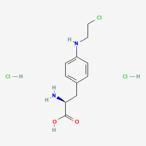molecular formula C₁₁H₁₇Cl₃N₂O₂ B1147941 (S)-2-Amino-3-(4-((2-chloroethyl)amino)phenyl)propanoic acid dihydrochloride CAS No. 896715-19-8