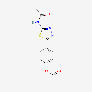 4-[5-(Acetylamino)-1,3,4-thiadiazol-2-yl]phenyl acetate