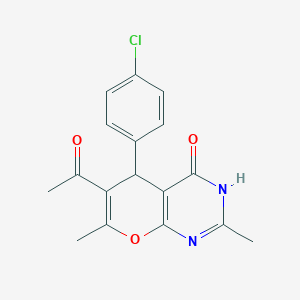 6-acetyl-5-(4-chlorophenyl)-2,7-dimethyl-3,5-dihydro-4H-pyrano[2,3-d]pyrimidin-4-one