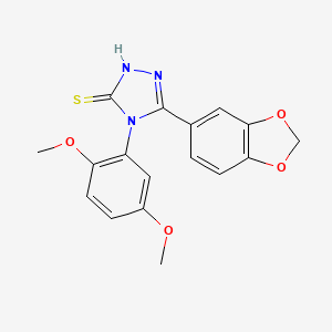 molecular formula C17H15N3O4S B11479425 5-(1,3-benzodioxol-5-yl)-4-(2,5-dimethoxyphenyl)-4H-1,2,4-triazole-3-thiol 