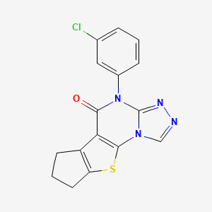 4-(3-chlorophenyl)-7,8-dihydro-6H-cyclopenta[4,5]thieno[3,2-e][1,2,4]triazolo[4,3-a]pyrimidin-5(4H)-one