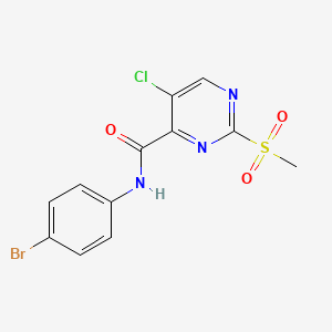 molecular formula C12H9BrClN3O3S B11479475 N-(4-bromophenyl)-5-chloro-2-(methylsulfonyl)pyrimidine-4-carboxamide 