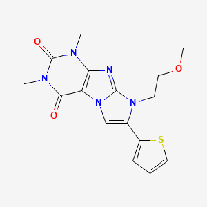 molecular formula C16H17N5O3S B11479478 8-(2-methoxyethyl)-1,3-dimethyl-7-(thiophen-2-yl)-1H-imidazo[2,1-f]purine-2,4(3H,8H)-dione 