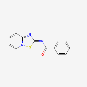 4-methyl-N-[(2E)-2H-[1,2,4]thiadiazolo[2,3-a]pyridin-2-ylidene]benzamide