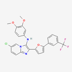 6-chloro-N-(3,4-dimethoxyphenyl)-2-{5-[3-(trifluoromethyl)phenyl]furan-2-yl}imidazo[1,2-a]pyridin-3-amine