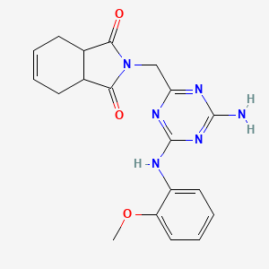 molecular formula C19H20N6O3 B11479510 2-({4-amino-6-[(2-methoxyphenyl)amino]-1,3,5-triazin-2-yl}methyl)-3a,4,7,7a-tetrahydro-1H-isoindole-1,3(2H)-dione 