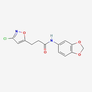 N-(1,3-benzodioxol-5-yl)-3-(3-chloro-1,2-oxazol-5-yl)propanamide