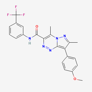 molecular formula C22H18F3N5O2 B11479545 8-(4-methoxyphenyl)-4,7-dimethyl-N~3~-[3-(trifluoromethyl)phenyl]pyrazolo[5,1-c][1,2,4]triazine-3-carboxamide 