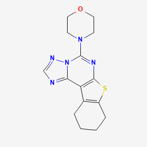 molecular formula C15H17N5OS B11479549 4-(8,9,10,11-Tetrahydro[1]benzothieno[3,2-e][1,2,4]triazolo[1,5-c]pyrimidin-5-yl)morpholine 