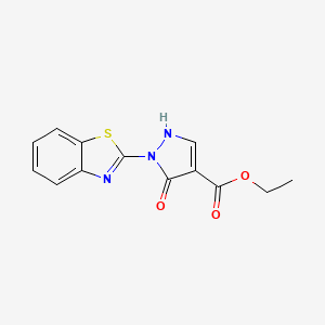 molecular formula C13H11N3O3S B11479553 ethyl 1-(1,3-benzothiazol-2-yl)-5-hydroxy-1H-pyrazole-4-carboxylate 