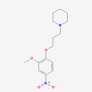 molecular formula C15H22N2O4 B11479560 1-[3-(2-Methoxy-4-nitrophenoxy)propyl]piperidine 