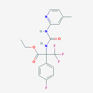 molecular formula C18H17F4N3O3 B11479562 ethyl 3,3,3-trifluoro-2-(4-fluorophenyl)-N-[(4-methylpyridin-2-yl)carbamoyl]alaninate 