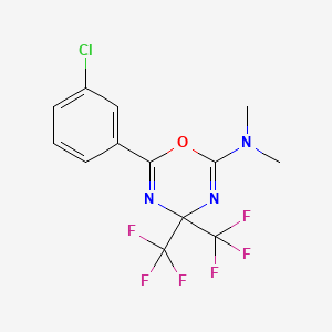 6-(3-chlorophenyl)-N,N-dimethyl-4,4-bis(trifluoromethyl)-4H-1,3,5-oxadiazin-2-amine