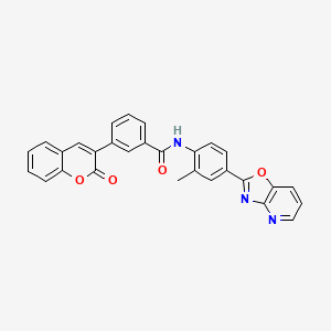 N-(2-Methyl-4-{[1,3]oxazolo[4,5-B]pyridin-2-YL}phenyl)-3-(2-oxo-2H-chromen-3-YL)benzamide