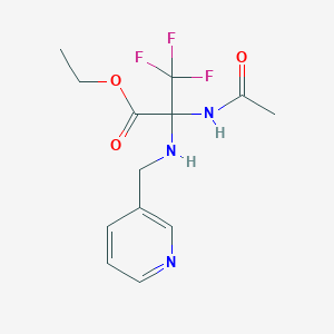 molecular formula C13H16F3N3O3 B11479601 ethyl N-acetyl-3,3,3-trifluoro-2-[(pyridin-3-ylmethyl)amino]alaninate 