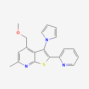 molecular formula C19H17N3OS B11479611 4-(methoxymethyl)-6-methyl-2-(pyridin-2-yl)-3-(1H-pyrrol-1-yl)thieno[2,3-b]pyridine 