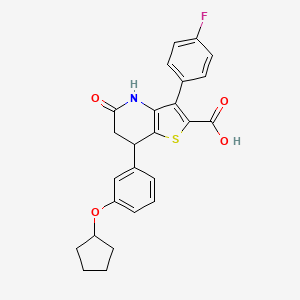 7-[3-(Cyclopentyloxy)phenyl]-3-(4-fluorophenyl)-5-oxo-4,5,6,7-tetrahydrothieno[3,2-b]pyridine-2-carboxylic acid